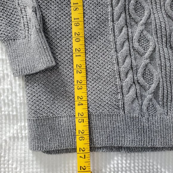 ⛄️ crown & ivy ⛄️ Gray and Silver Metallic Sweater - Picture 8 of 15